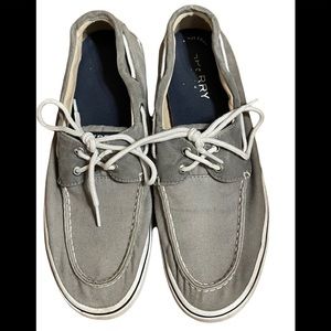 Men’s Sperry Boat Shoes Size 11 Gray Canvas